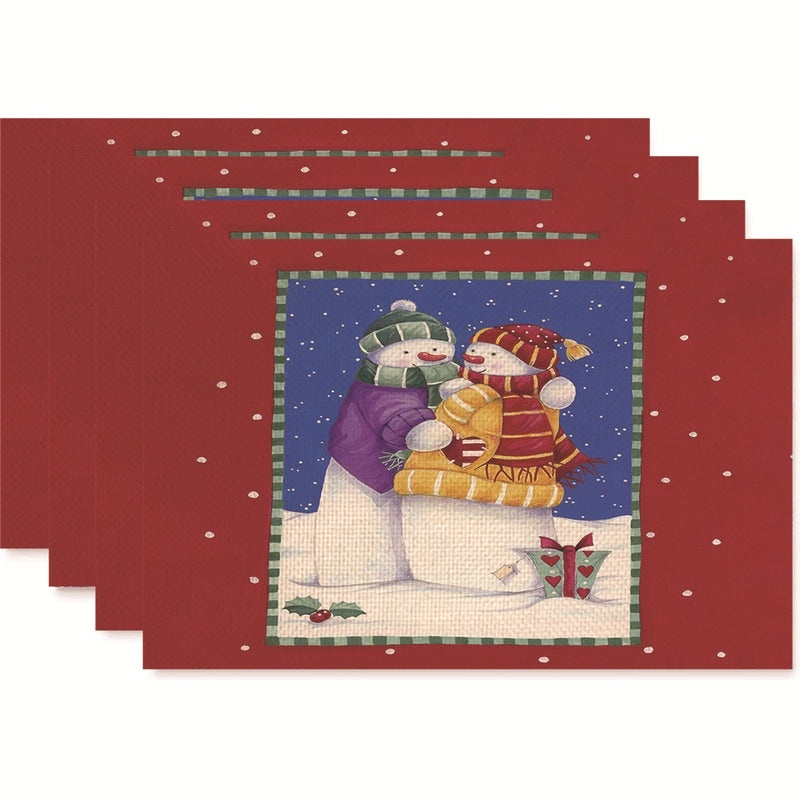 Nordic Christmas Tree Bow Knot Snowflake Linen Cotton Placemat|Home Decor & Tableware