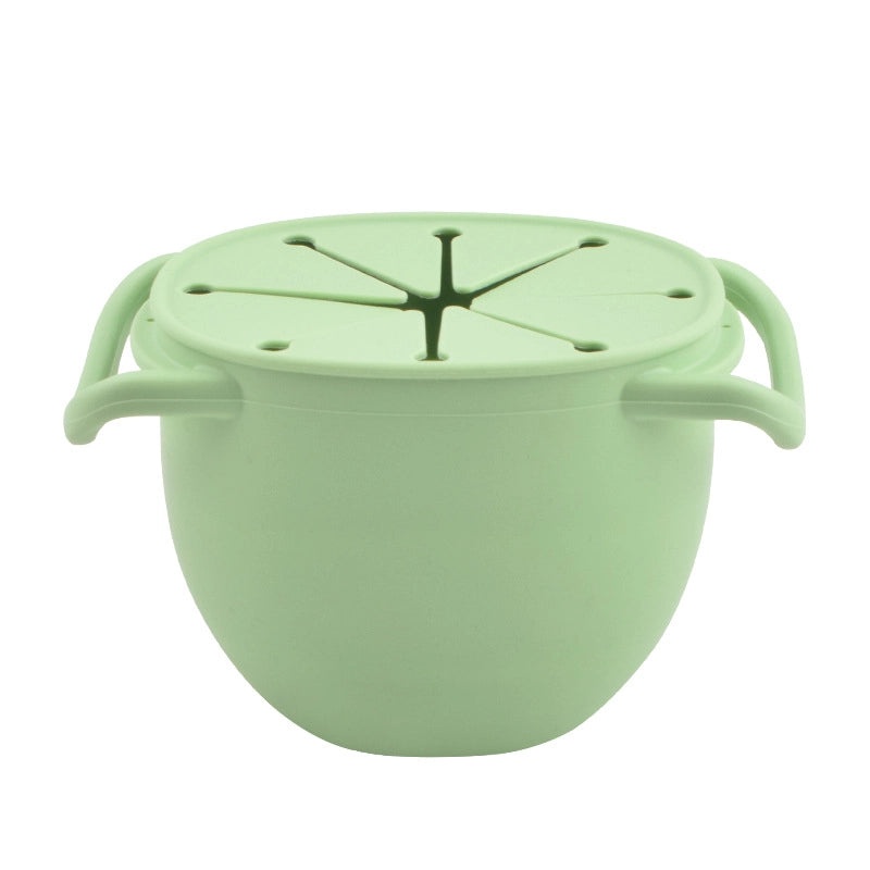 Baby Silicone Snack Cup with Rope | Fall-Resistant Foldable Binaural Children’s Snack Container | Baby Feeding Supplies