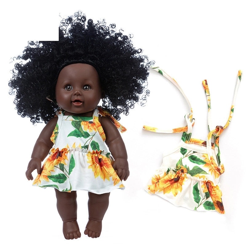 12 Inch African Baby Girl Doll Realistic Simulation Newborn Baby Doll|Dolls & Accessories