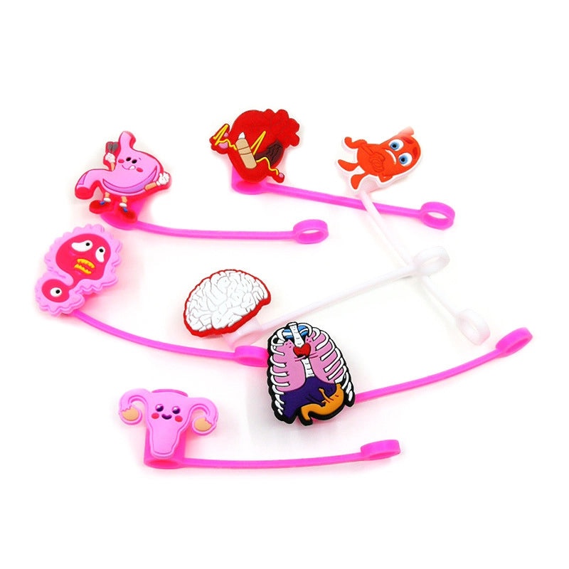 10 Pieces Multicolor PVC Straw Decorative Caps for Casual Vacation Style|Accessories