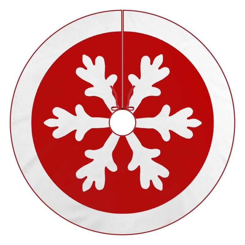 Plush Christmas Tree Skirt with Snowman Print for Holiday Parties and Home Decoration|Holiday Decorations