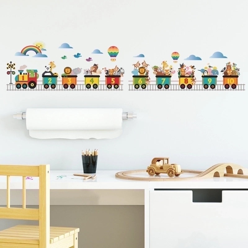 Adorable Animal Train PVC Wall Decal for Kids Room|Kids Room Decor