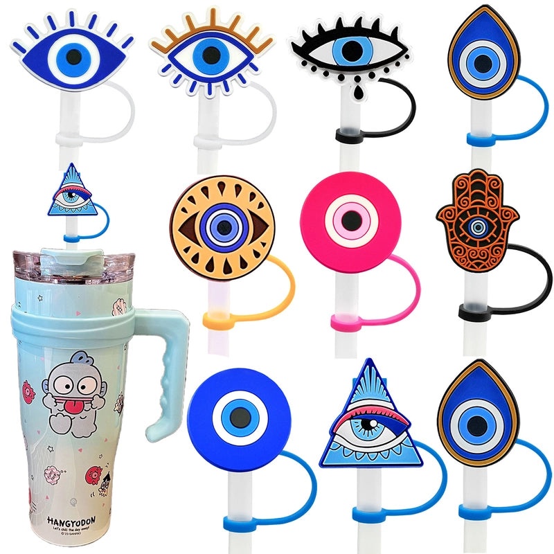 Stylish Devil's Eye Silica Gel Straw Cap - 1 Piece|Drinkware Accessories