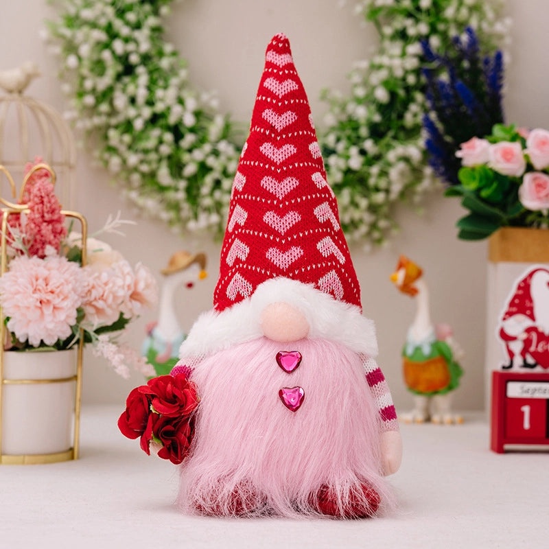 Valentine's Day Heart Shape Flower PVC Cloth Rudolph Doll Cute Holiday Date Gift|Valentine's Day Gifts
