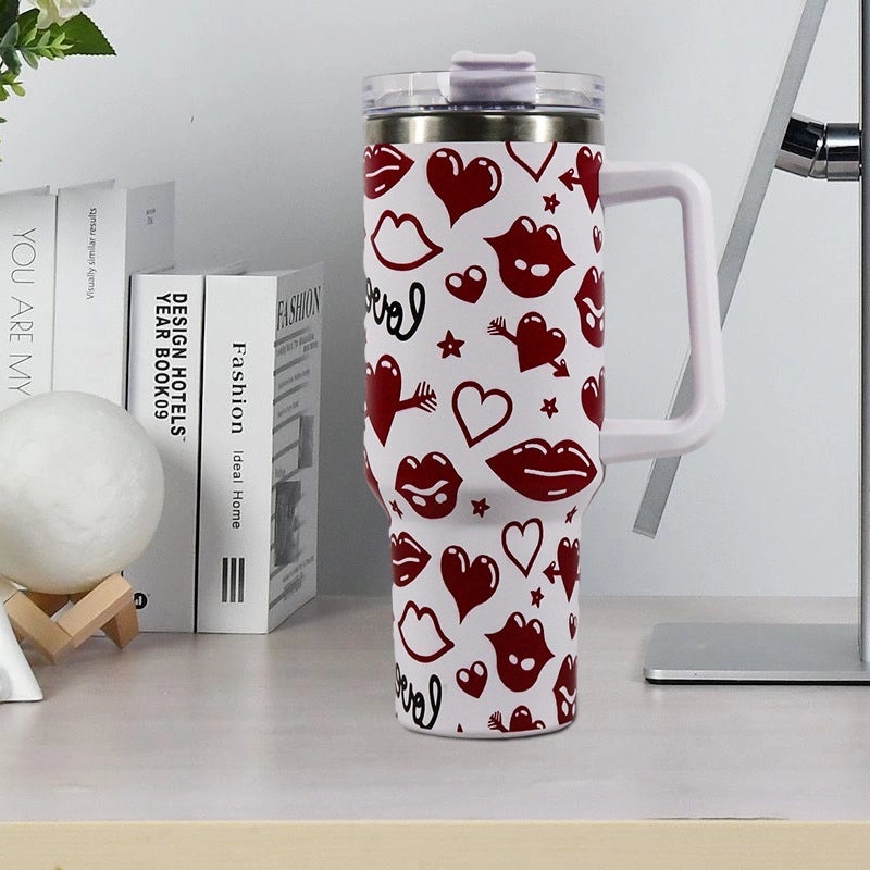 20 Pieces Red Heart and Flower Design Stainless Steel Thermos Cups | Drinkware & Thermoses
