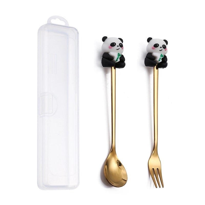 Festive Animal Santa Claus Stainless Steel Cutlery Set 2 Pieces|Kitchen & Dining Tableware