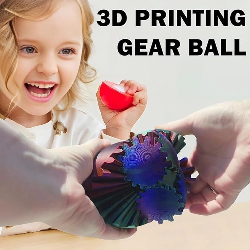 3D Printed Gear Ball Fidget Toy | Stress Relief Toy