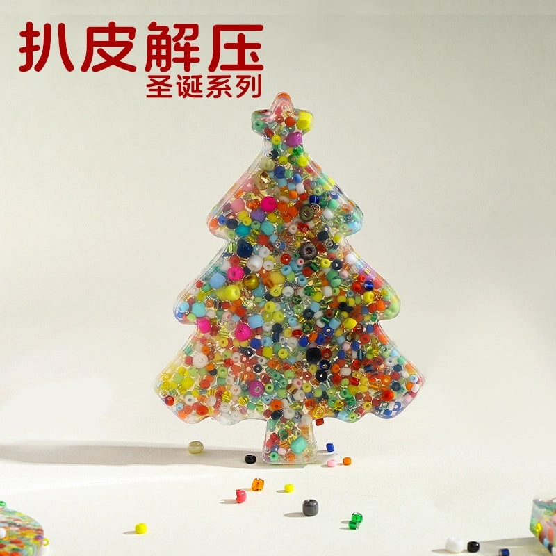 Christmas Silicone Decompression Toys Buckle Beads Stress Relief Fidget Toys|Stress Relief Toys