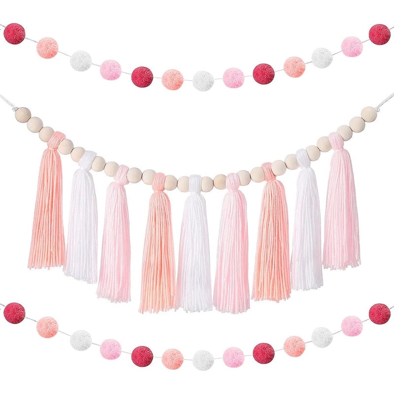 Nordic Wooden Beads Tassel Wall Hanging Home and Kids Room Decor Christmas Ornament|Home Decor