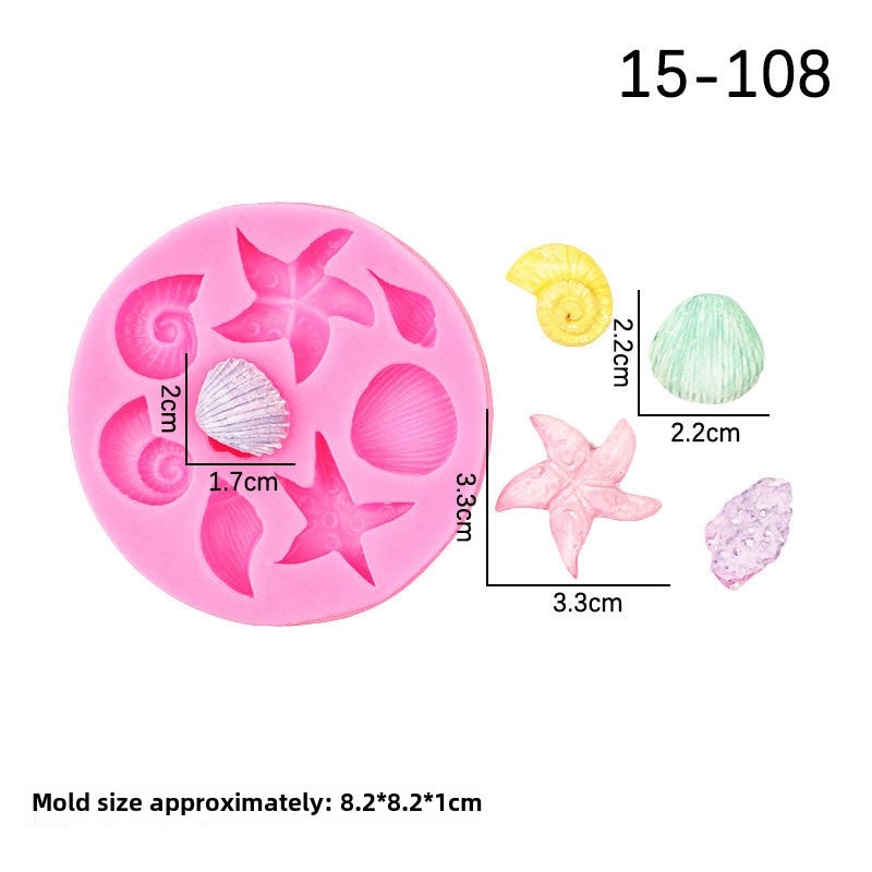 Ocean Theme Silicone Mold for Conch Starfish Shell Shapes | Cake Decorating Tools