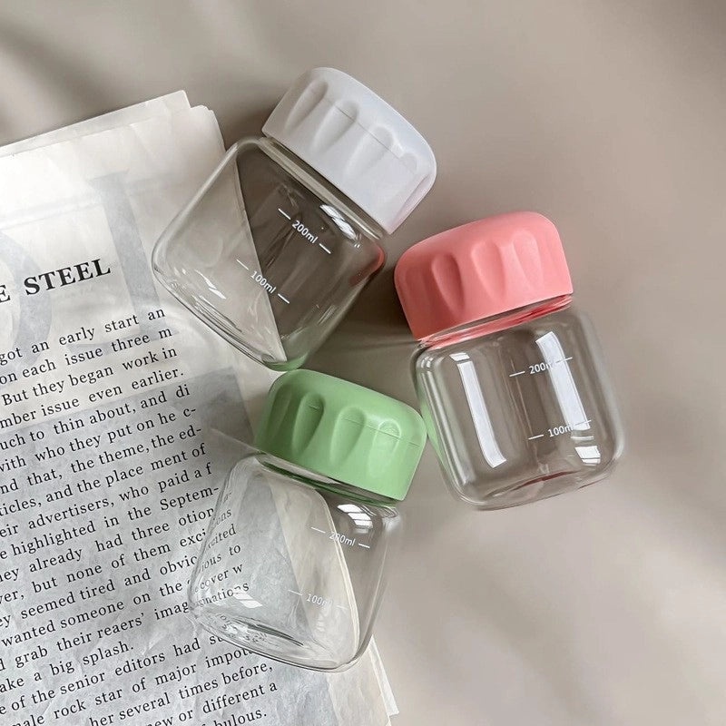 Stylish Mini Portable Glass Milk Cup for Summer, Household & Students | Drinkware & Glassware