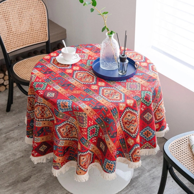 Yi Manqi Yun American Jacquard Sunflower Round Thick Tablecloth Factory Direct Supply|Home & Kitchen Textiles
