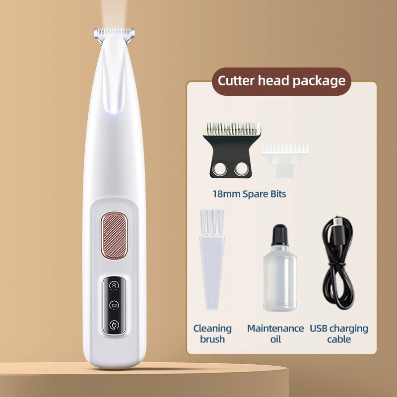 Waterproof Pet Hair Trimmer with Wide Cutter Head and LED Light for Dog and Cat Face, Ears, Eyes Grooming|Pet Grooming Tools