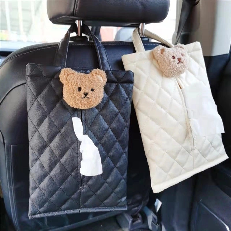 Cute Bear PU Leather Tissue Holder for Travel & Home Use|Home & Living Accessories