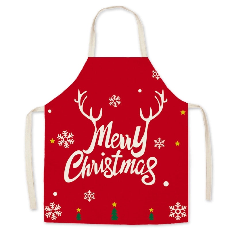 Minimalist Snowflake Christmas Cooking Apron Polyester Fabric 1 Piece | Kitchen Accessories & Cooking Aprons
