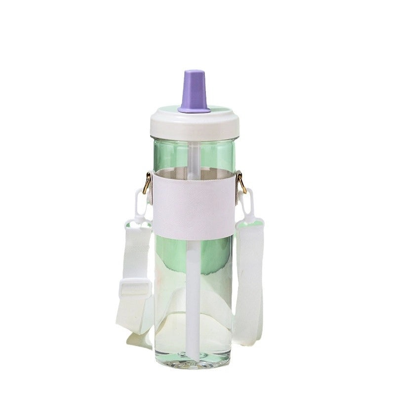 Creative Large Capacity Plastic Straw Cup with Portable Rope for Girls | Outdoor Sports Drinkware
