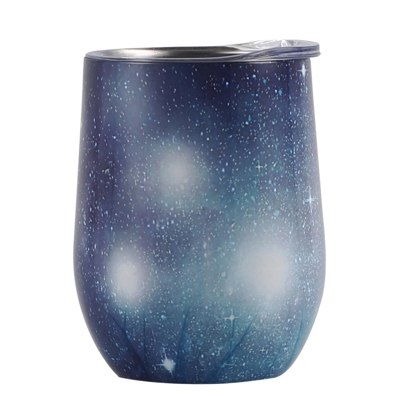 Stylish Stainless Steel Thermos Cup with Stripe and Solid Color Design | Drinkware & Thermoses