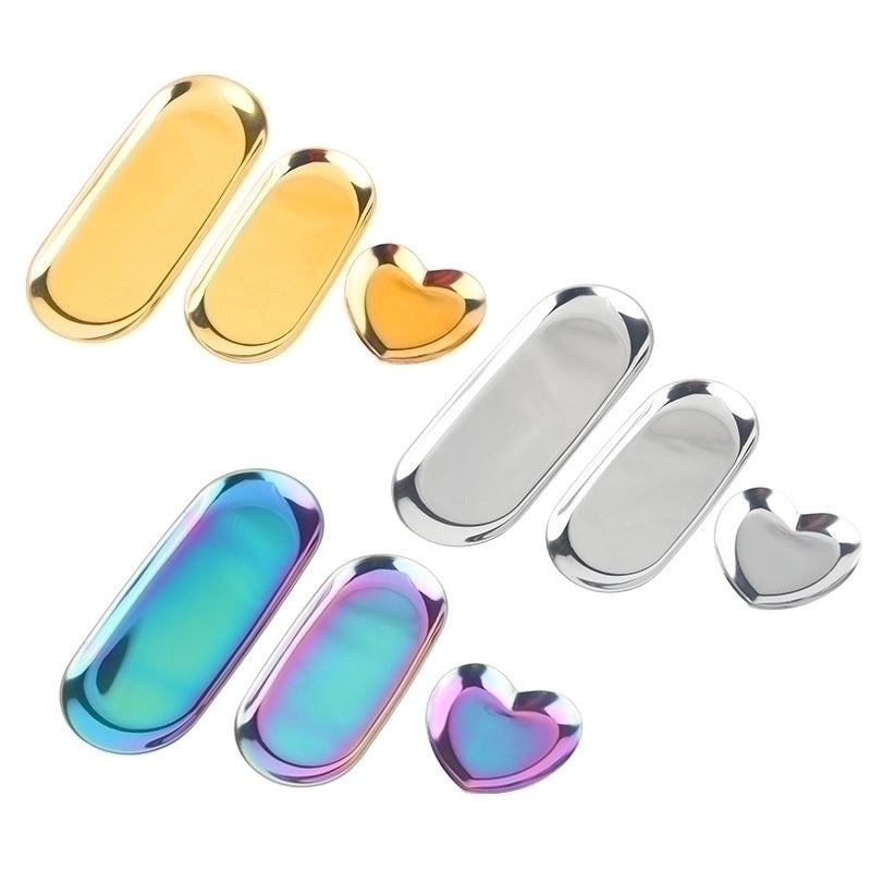 Oval Heart Shaped Stainless Steel Tray for Casual Use | Storage & Organization