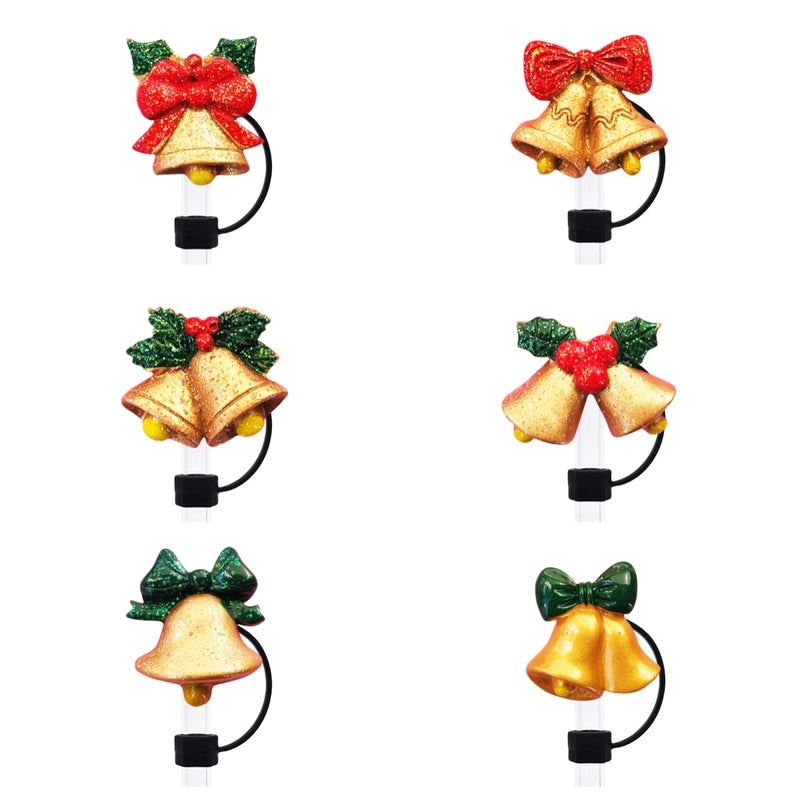 Multicolor Christmas Straw Caps Set 10 PCS | Drink Accessories & Barware