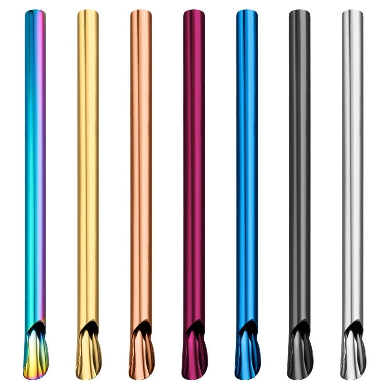 Sleek Solid Color Stainless Steel Drinking Straw - Eco-Friendly Reusable Straw for Daily Use|Kitchen & Dining Accessories