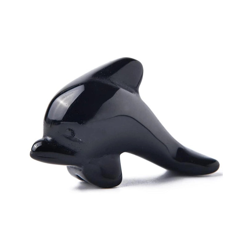 Elegant Dolphin Crystal Obsidian Sculpture Minimalist Home Decor | Home Decoration Ornaments