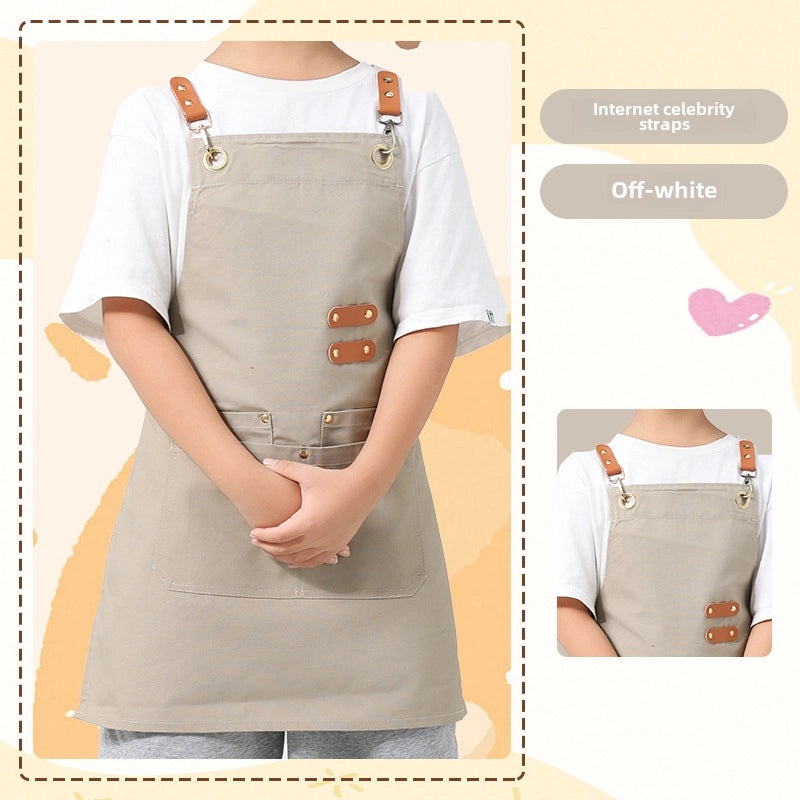 Waterproof Oil-proof Canvas Apron Stain-resistant Custom Kitchen Catering Studio Workwear|Kitchen Aprons & Protective Wear