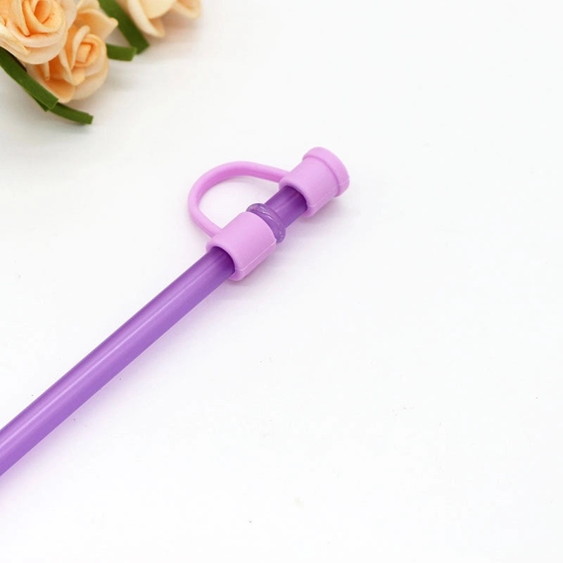 Silicone Straw Cap for Casual Use, Solid Color Decorative Cover | Drink Accessories