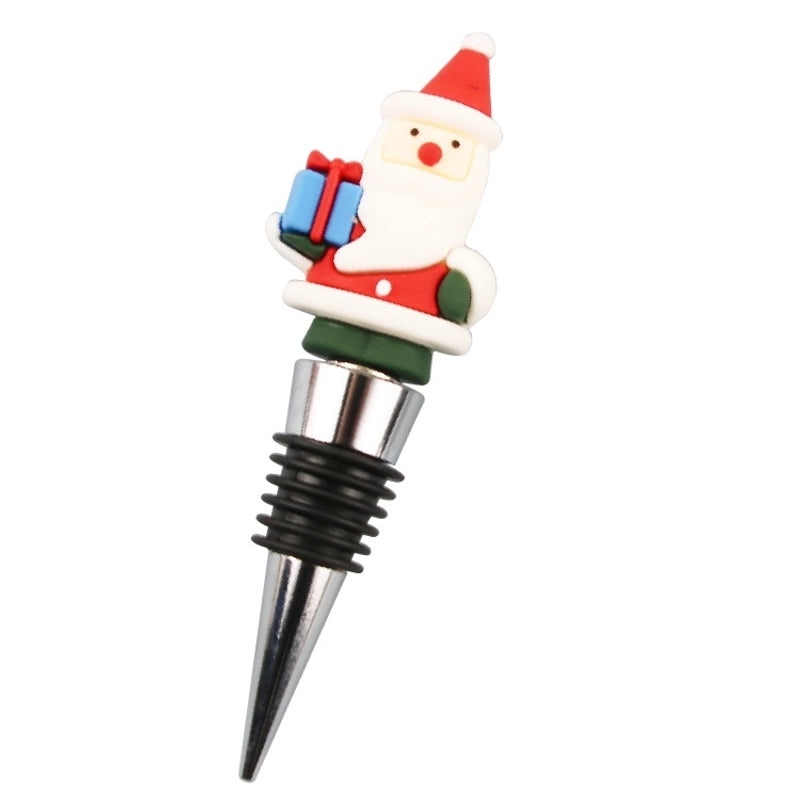 Festive Cartoon Wine Bottle Stopper PVC Aluminium Alloy 1 Piece|Kitchen & Dining Accessories