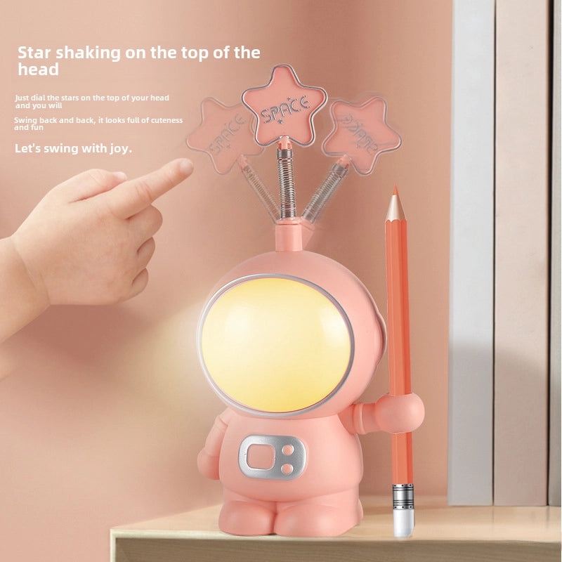 Cartoon Astronaut Table Lamp USB Rechargeable LED Night Light Eye Protection Bedside Dorm Dormitory Headlamp|Home Decor Lighting