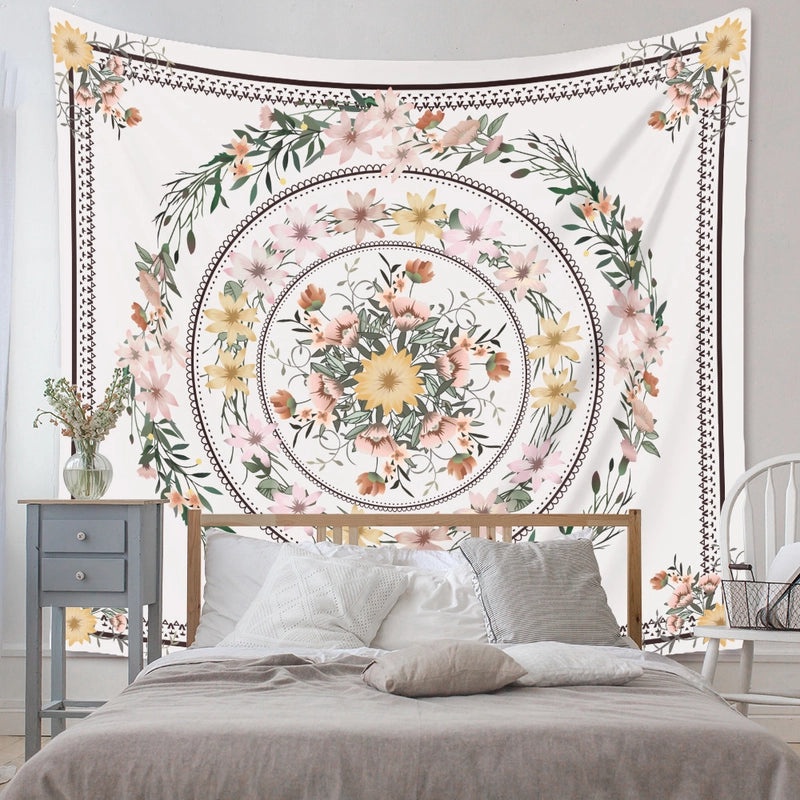 Bohemian Floral Print Wall Hanging Tapestry|Home Decor