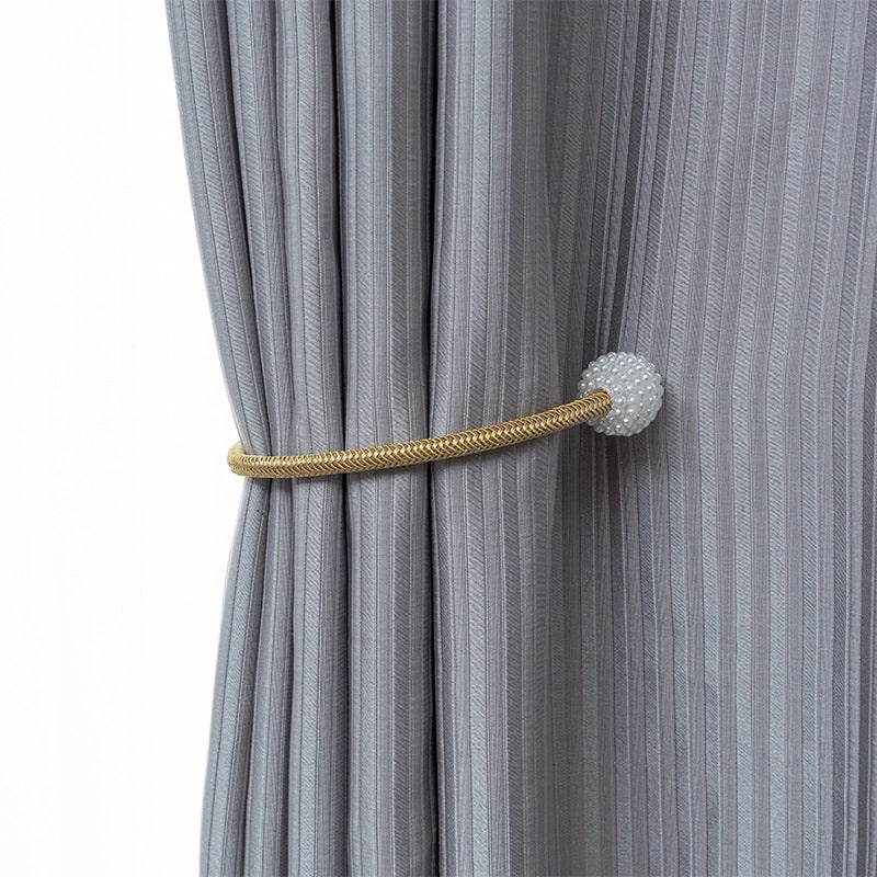 Affordable Pearl Magnetic Buckle Curtain Strap No Drilling Easy Install | Home Decor Curtain Accessories