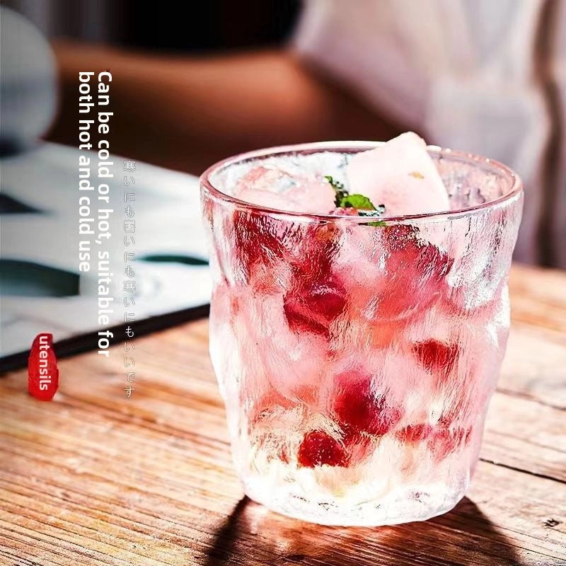 Glacier Pattern Glass Water Cup Japanese Style High-Quality Tea Coffee Milk Juice Beer Glass|Drinkware & Cups