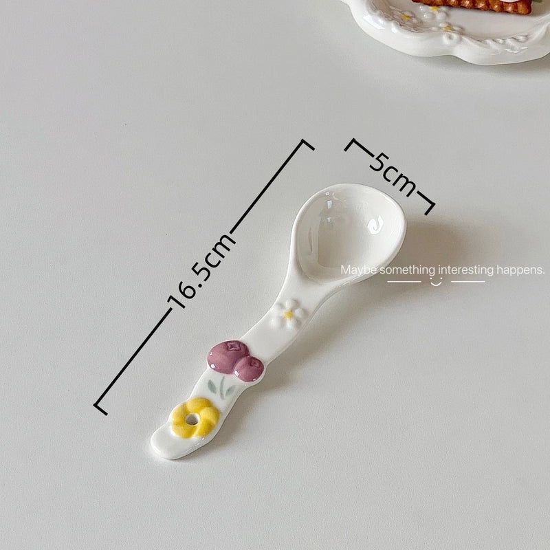 Charming Floral Porcelain Plate Single Piece|Home Decor