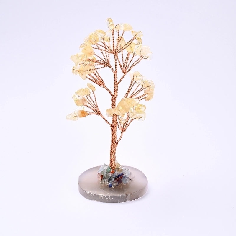 Handcrafted Minimalist Tree Pendant with Natural Gemstones and Copper Wire | Handmade Jewelry