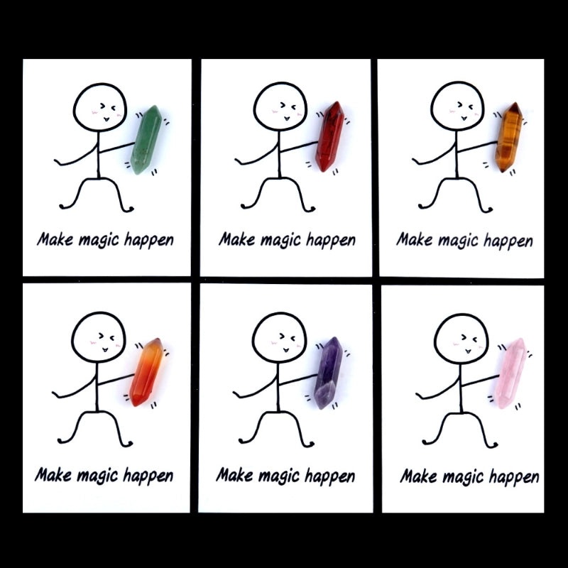 Double Tip Hexagon Prism Smile Gemstone Card Unisex Jewelry Accessory | Unisex Jewelry