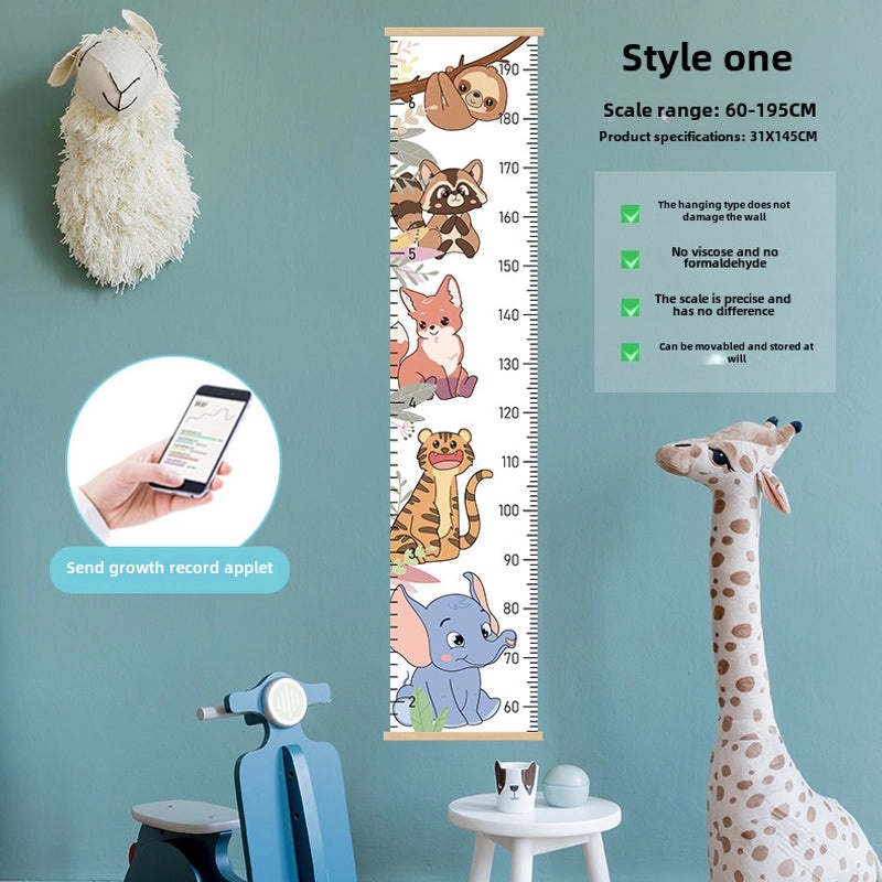 Cartoon Kids Height Chart Wall Decal Removable Baby Growth Sticker Home Measuring Tool|Home & Living > Kids Room Decor
