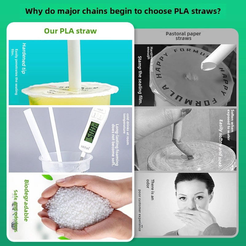 Biodegradable PLA Straws for Hot Drinks | Disposable Milk Tea Coffee Straws | Eco-Friendly Individually Packaged | Drinkware Accessories|Straws &