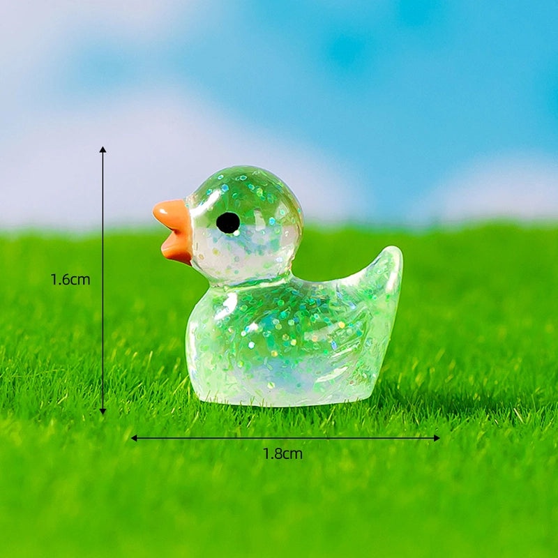 100 Pcs Cute Cartoon Duck Resin Mini Ornaments for Crafts and Home Decor|Home Decor & Craft Supplies