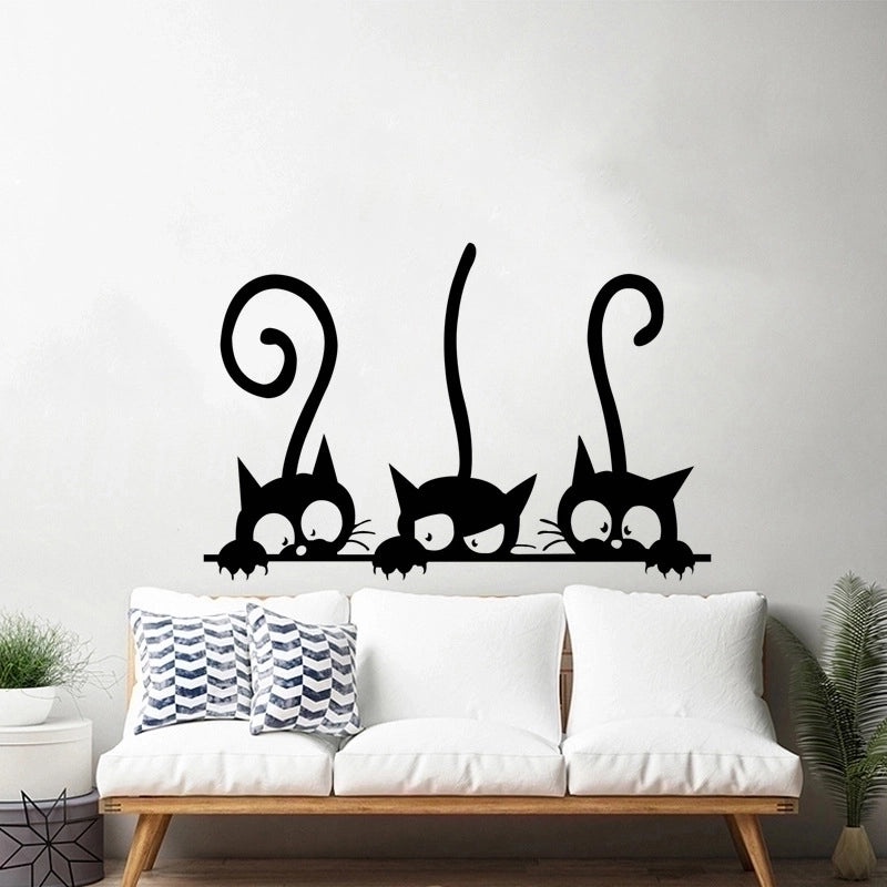 Playful Cat Wall Decals for Living Room Bedroom Kids' Room | Home Decor Wall Stickers
