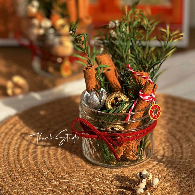 Minimalist Dried Flower Home Fragrance with Preserved Plants and Cinnamon Ornaments|Home Decor