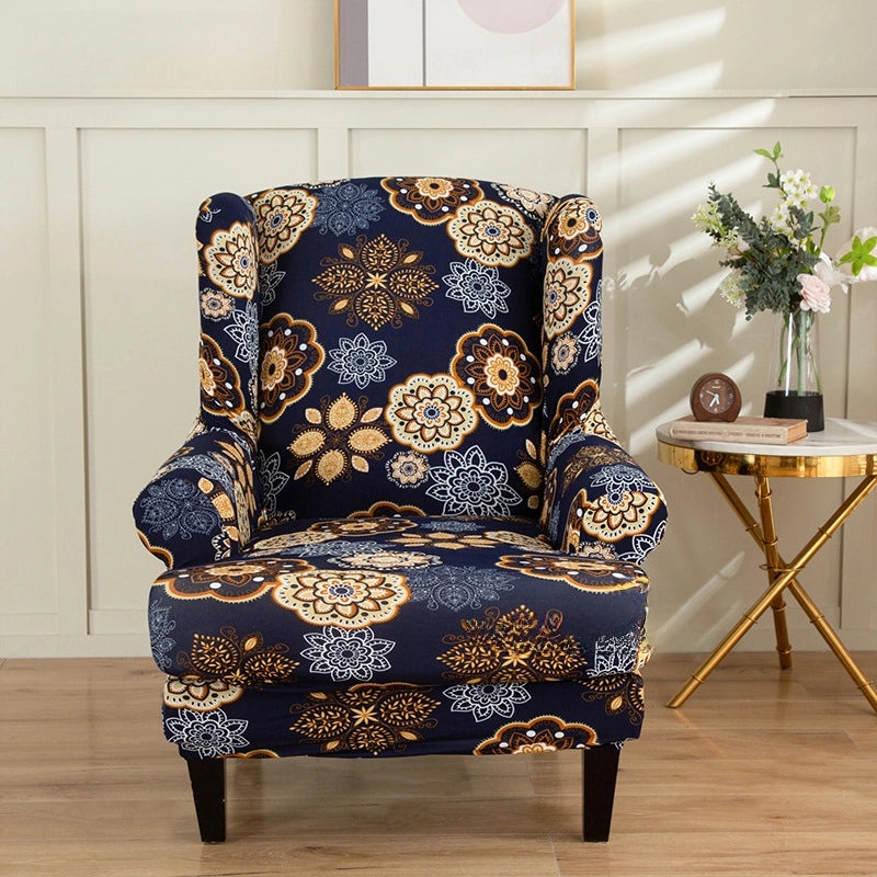 Stretch Tiger Print Wingback Sofa Cover European Vintage Style All-Inclusive Scarmon Cushion|Home Decor & Sofa Covers
