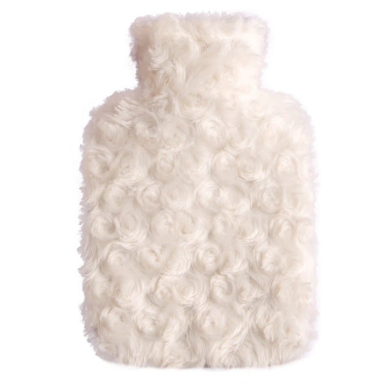 Vintage Plush Rubber Hot Water Bottle Thickened Soft Cover Water Injection Heating Bag Custom Logo Gift|Home & Living