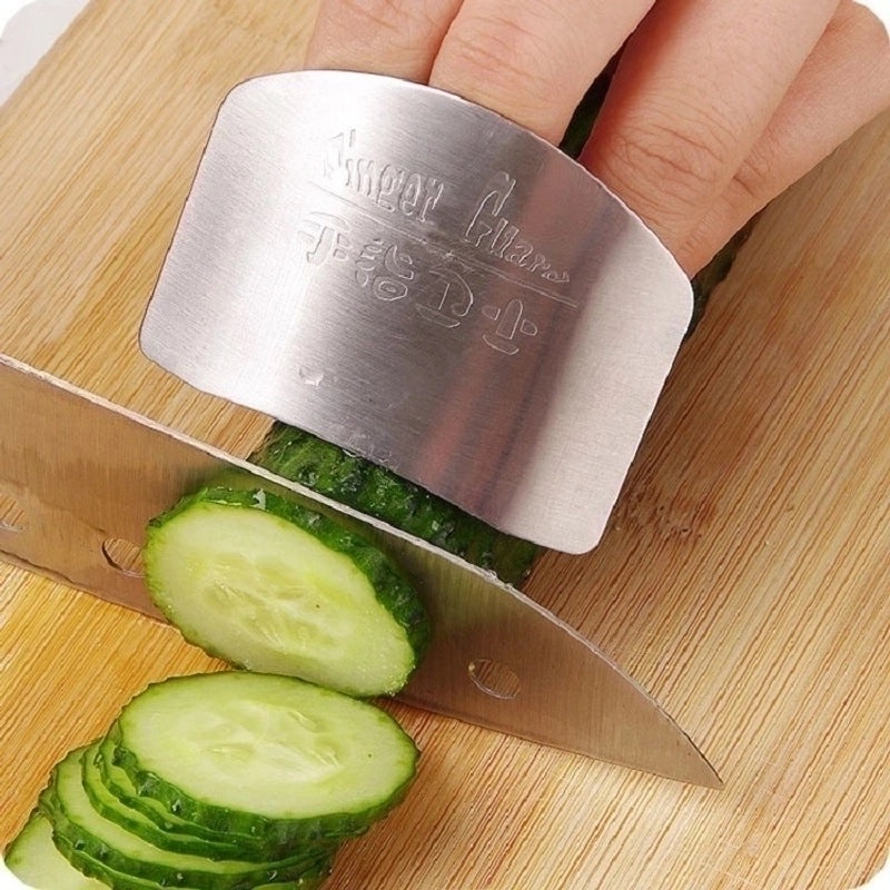 Stainless Steel Minimalist Vegetable Cutting Hand Guard | Kitchen Tools & Gadgets