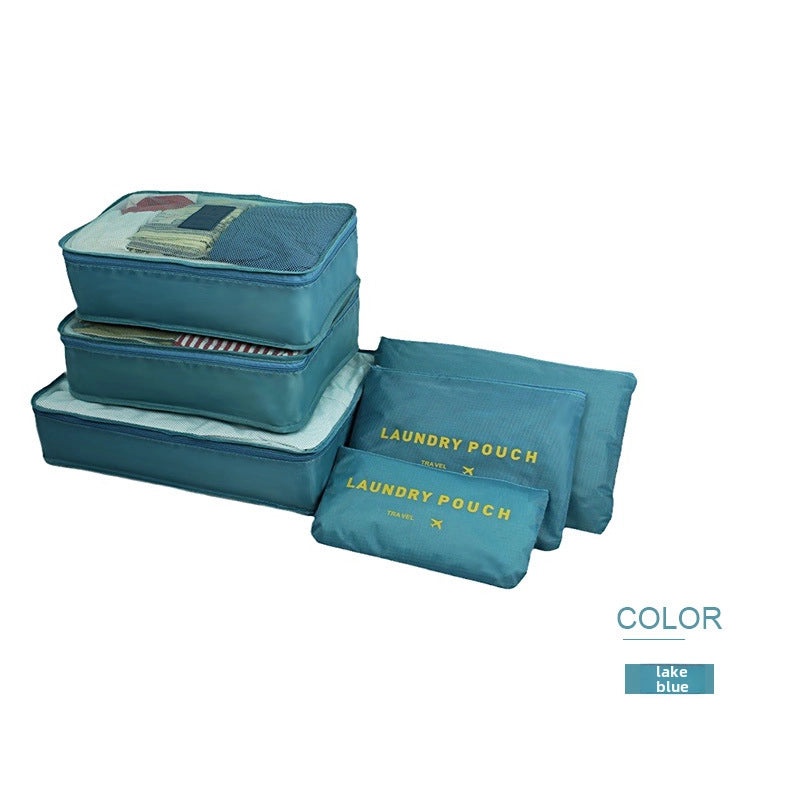 6-piece Korean Travel Storage Bag Set Oxford Cloth Organizer for Underwear Bra Shoes|Travel Accessories