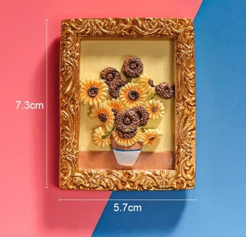 Vintage Style Oil Painting Resin Fridge Magnet|Home Decor Accessories