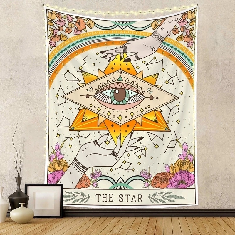 Colorful Rainbow Devil's Eye Polyester Wall Tapestry Artificial Plant Decor|Home Decor Wall Art