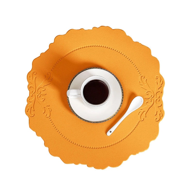 Nordic Imitation Leather Placemat | Waterproof Heat-Resistant Table Mat for Hotel and Home Dining | Dining Table Accessories|餐具配件