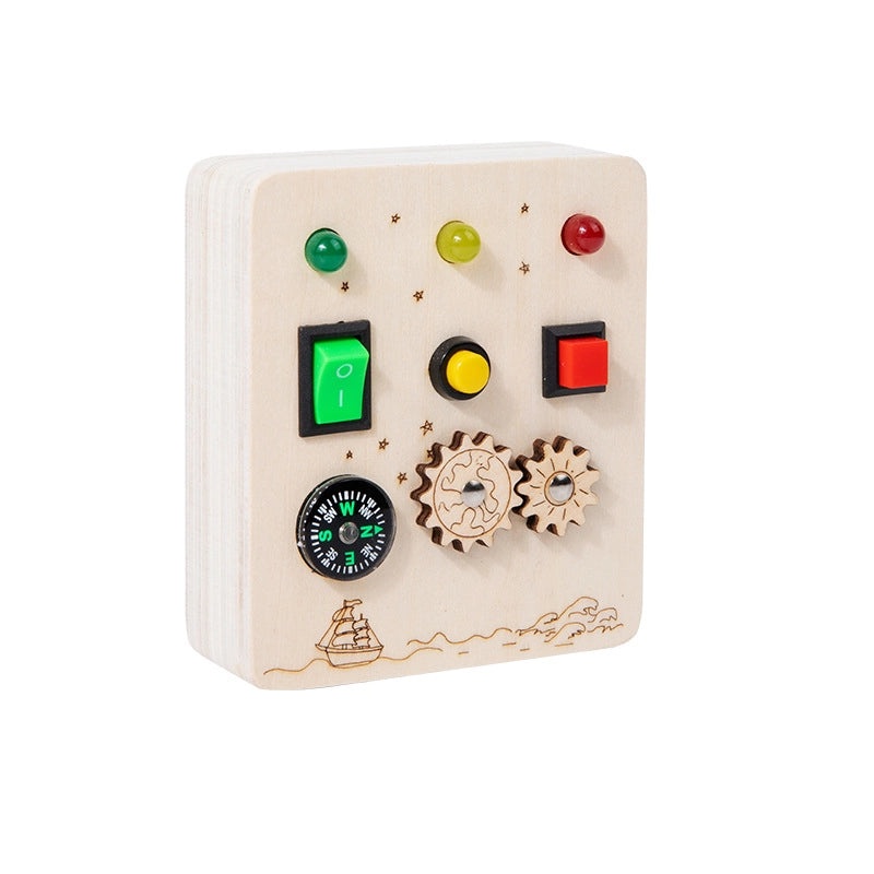 Children's Educational Wooden Busy Board with LED Light Switch | Early Learning Toys