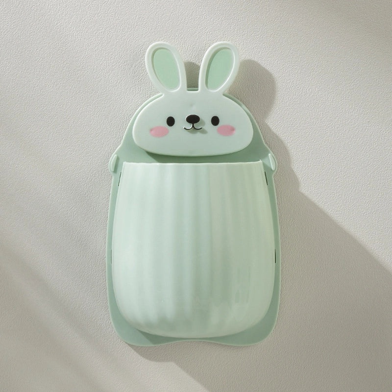 Cute Rabbit Toothbrush and Chopsticks Holder Multipurpose Storage Rack Punch-Free Design|Home Storage & Organization