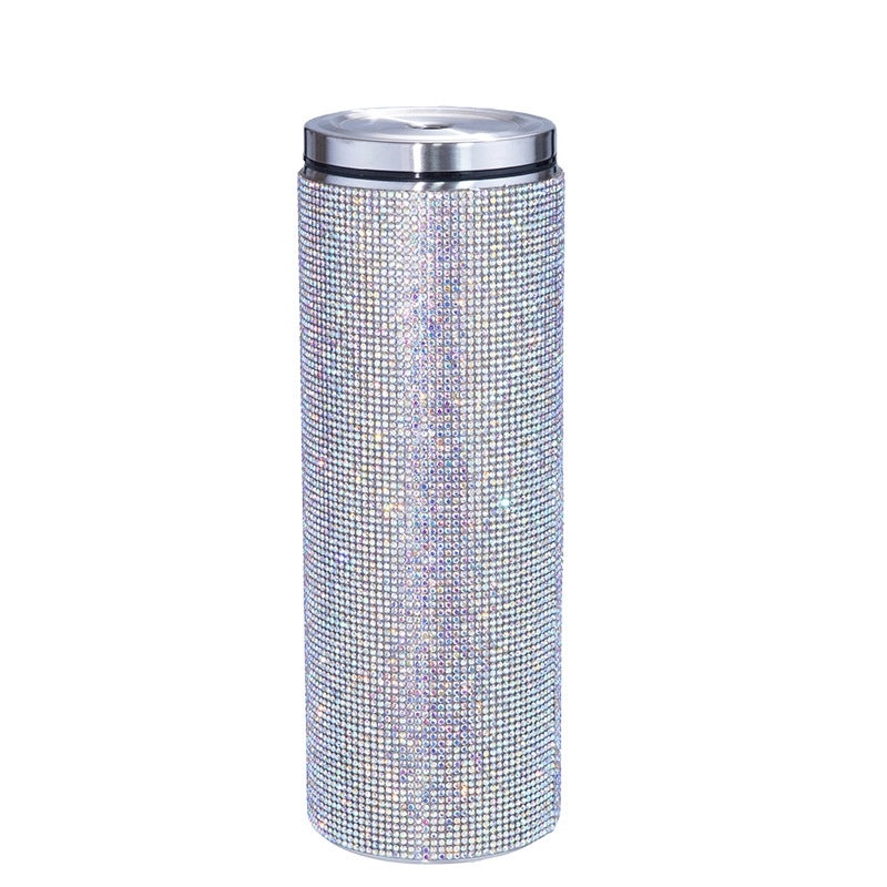 20oz Stainless Steel Straight Diamond Rhinestone Vacuum Straw Coffee Cup | Drinkware & Tumblers